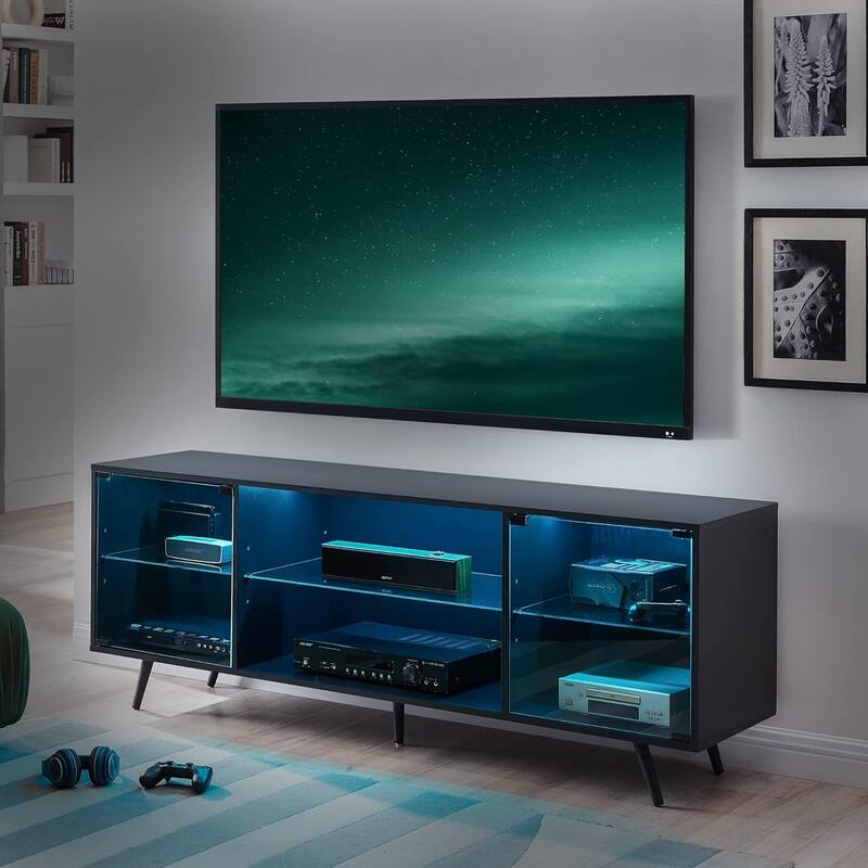 Modern TV Stand for TVs up to 75 Inch with LED Lights