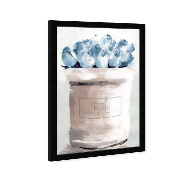 Oliver Gal 'Blue Flowers From Paris' Fashion and Glam Framed Wall