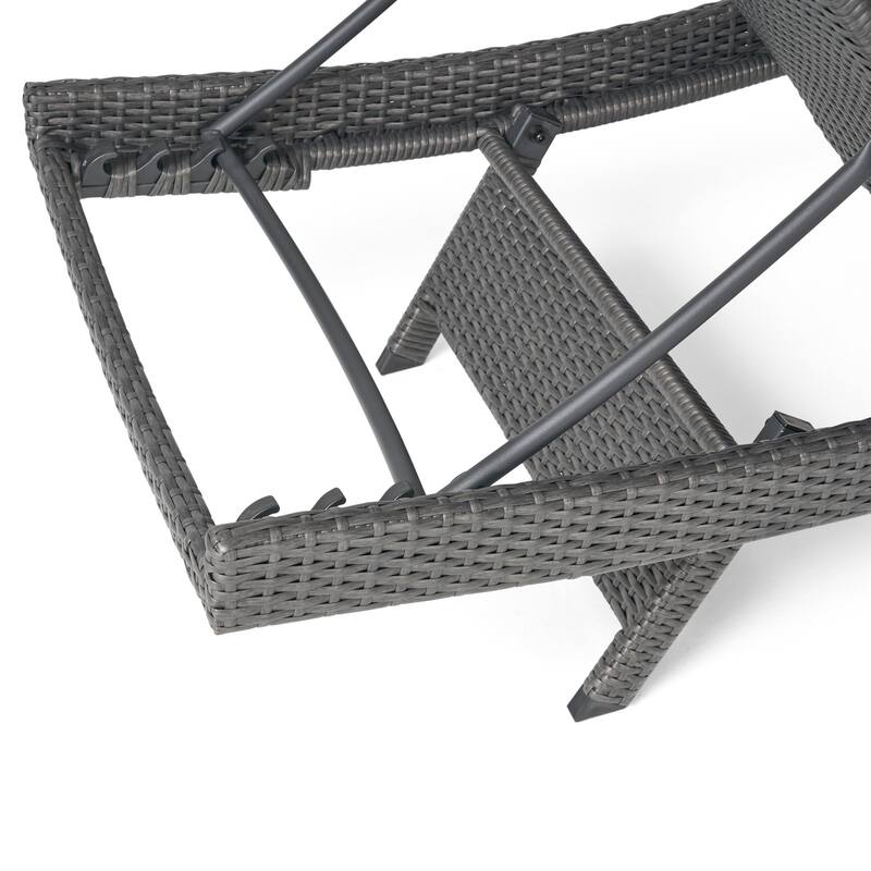 Salem Outdoor Wicker Lounge with Water Resistant Cushion (Set of 2) by Christopher Knight Home