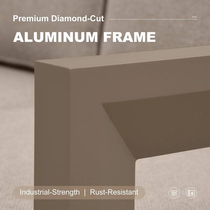 PURPLE LEAF Caesar Khaki Sofas Sectionals 4-18 Piece with 9.6" Thick Cushion for Yard Porch Deck Outdoor Patio Conversation Sets