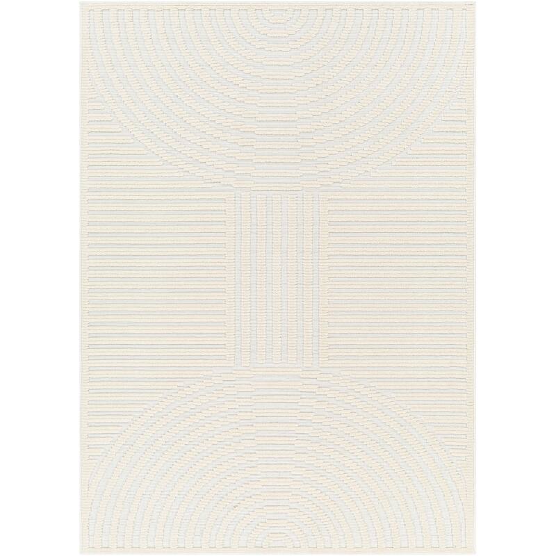 Livabliss Remi Mod Stripe Machine Washable Area Rug - 5' x 7' 2" - Cream