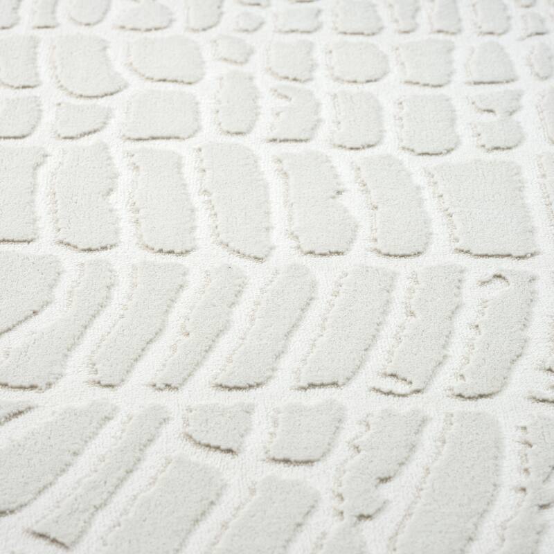 Abani Neutral NTL100A Cream Pebble Pattern Seamless Area Rug