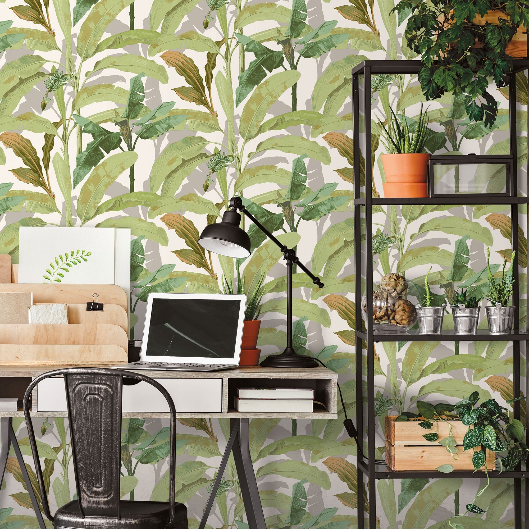 banana leaves wallpaper roll
