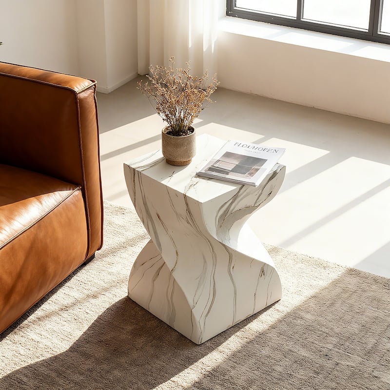 Modern Small Round Side Table for Outside Tree Stump Garden Stool DrumTable indoor and Outdoor