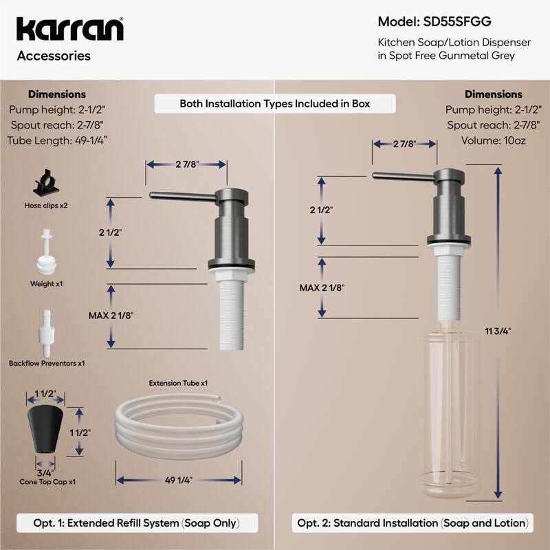 Karran SD55 Kitchen Soap/Lotion Dispenser