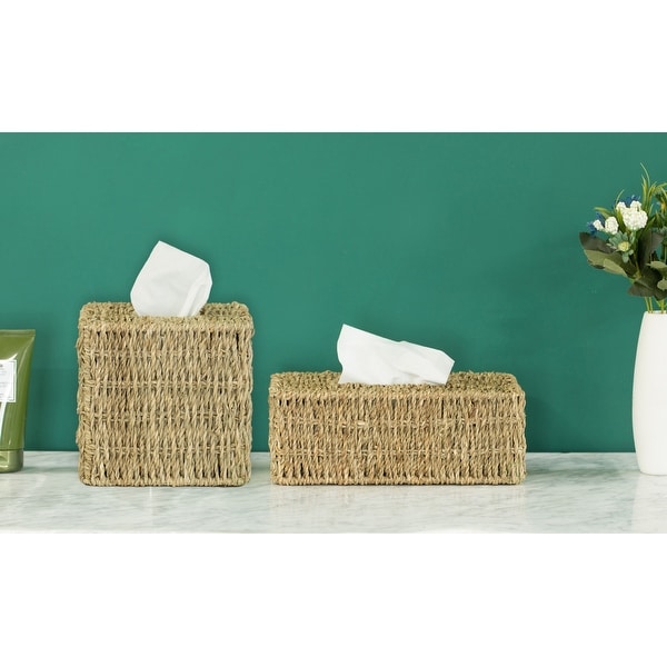 Seagrass tissue box shop cover