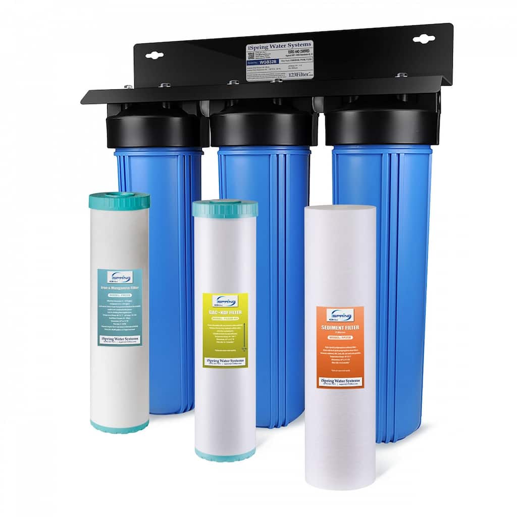 iSpring WGB32B-MKS Whole House Water Filtration System, Sediment, Iron, Hydrogen Sulfide, PFAS, Lead, Chlorine, Manganese