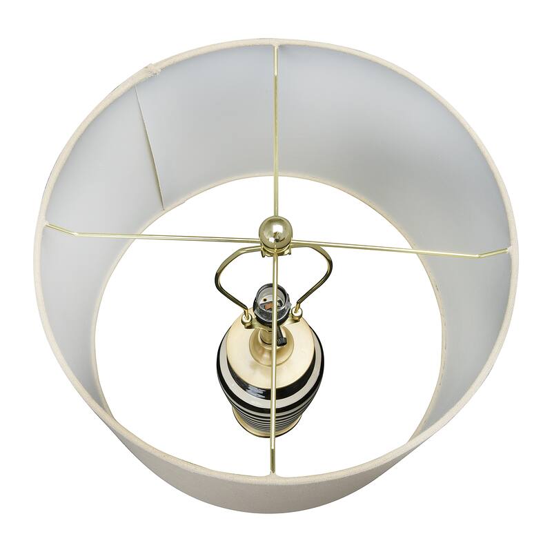 Ceramic Table Lamp with Brushed Accents