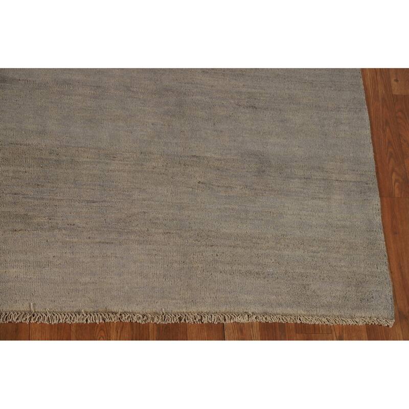 Gabbeh Modern Area Rug Hand-Knotted Stripe Wool Carpet - 6'7"x 9'3"