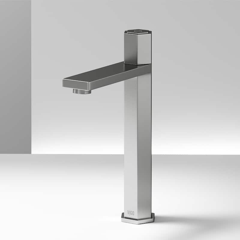 VIGO Nova 10" H Single Handle Single Hole Vessel Bathroom Faucet - Brushed Nickel