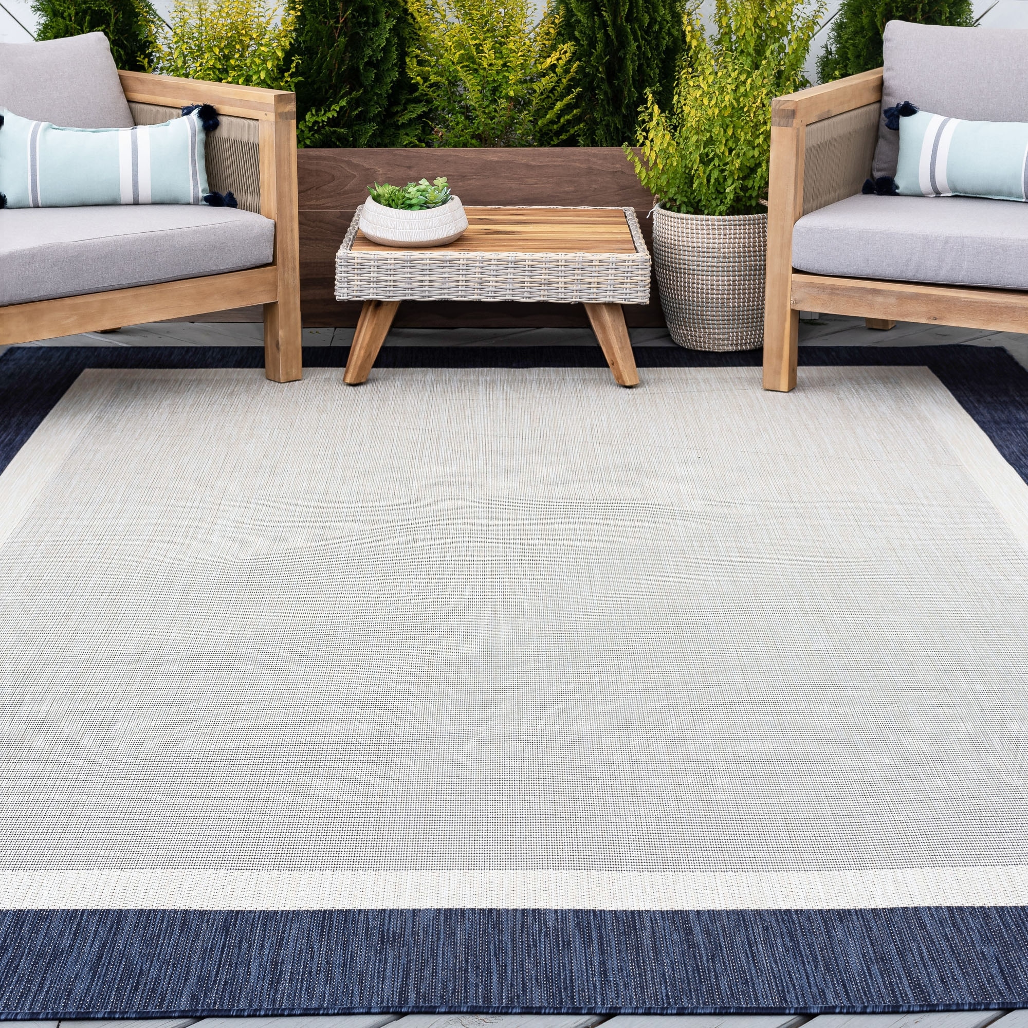Exo Coastal Border Indoor/Outdoor Area Rug