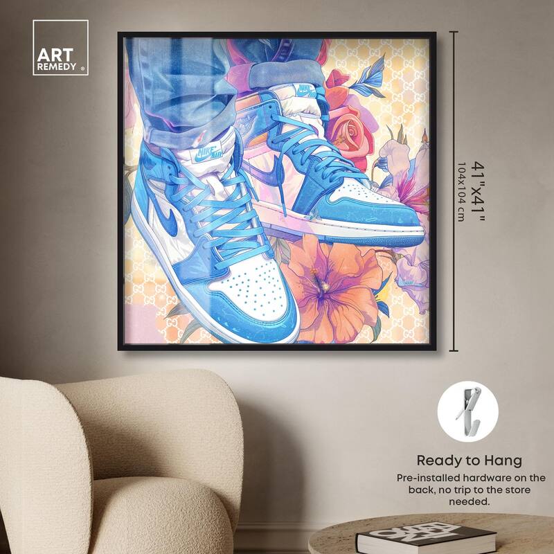 Sneakers in Bloom Shadowbox by Art Remedy