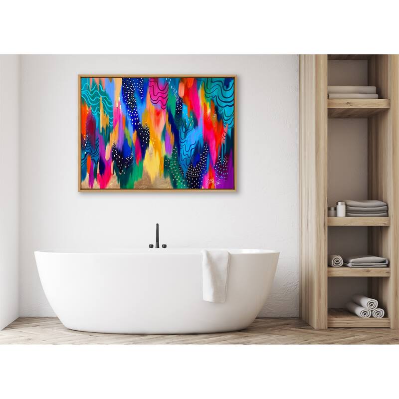 Kate and Laurel Sylvie EV Brushstroke 128 Frame Canvas by Jessi Raulet