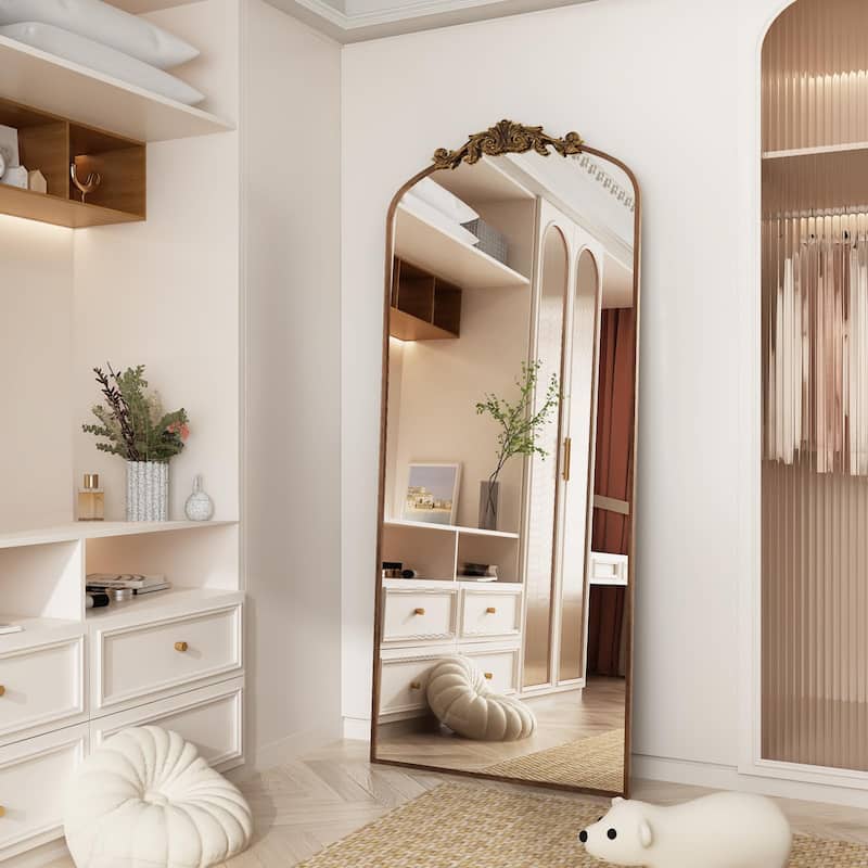 Arched Vintage Mirror Traditional Baroque Style Wall Mirror