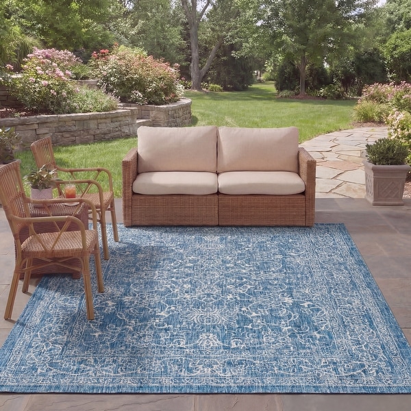 SAFAVIEH Courtyard Indoor/Outdoor Rug, Nautical, Waterproof - On