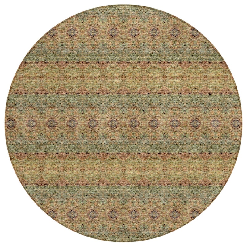HomeRoots Floral Medallion Transitional Rectangle Outdoor Rug