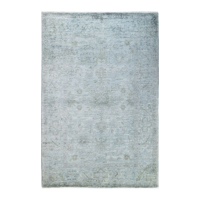 Vibrance One-of-a-Kind Hand-Knotted Area Rug - Gray, 4' 2" x 6' 1" - 4' 2" x 6' 1"