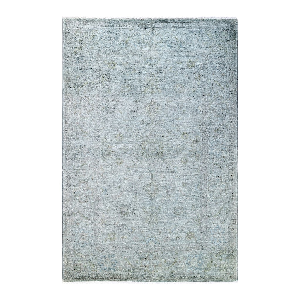 Vibrance One-of-a-Kind Hand-Knotted Area Rug - Gray, 4' 2" x 6' 1" - 4' 2" x 6' 1"