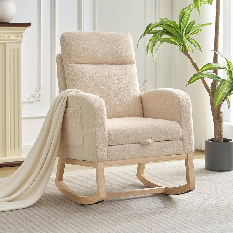 Rocking Chair for Living Room, Bedroom, Garden with Foot Rest - 1PC