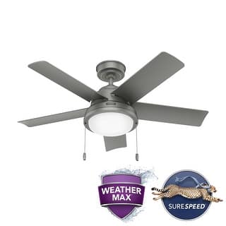 Hunter 44" Squall WeatherMax Outdoor Ceiling Fan w/LED Light, Pull Chain - Extreme Weather! Corrosion & Salt Air Resistant
