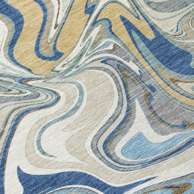 Machine Washable Indoor/ Outdoor Contemproary Fusion Chantille Rug