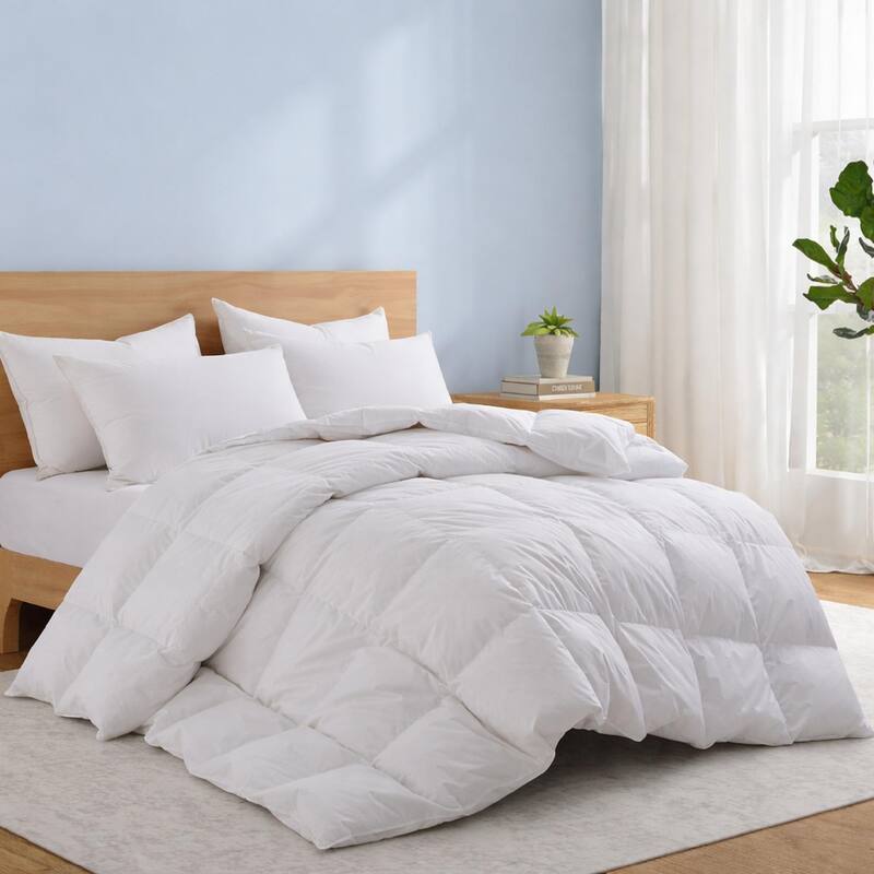 All Season Premium Goose Feather Duvet Insert with 100% Cotton Cover