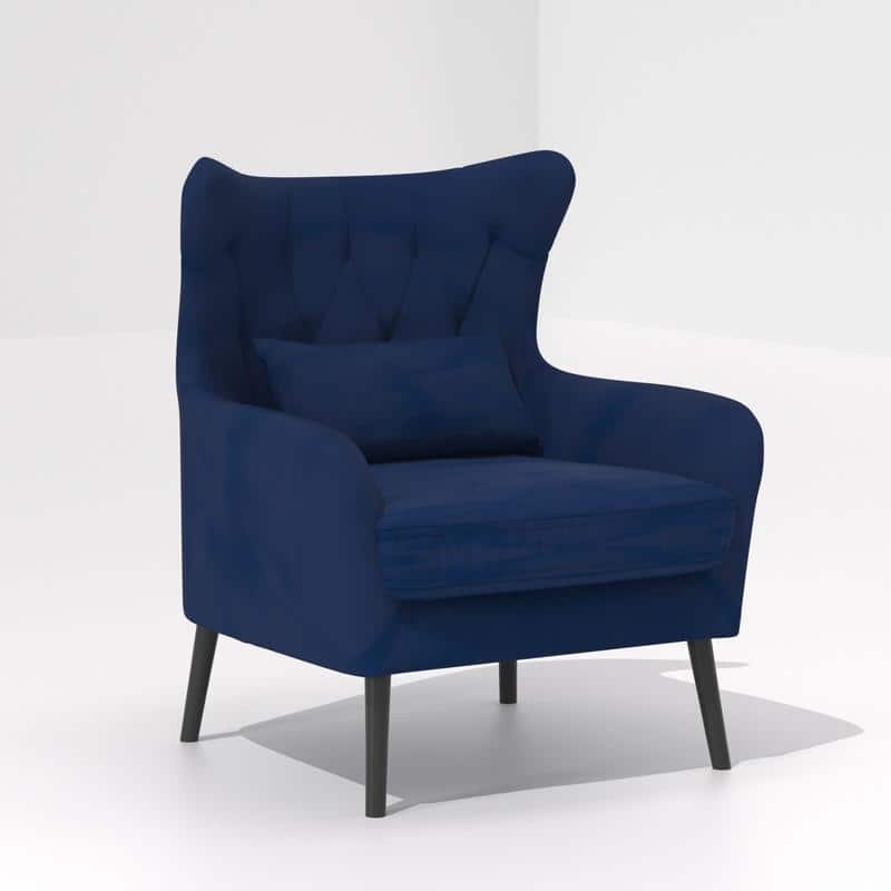 Velvet Tuft Thick Cushion Accent Chair (Set of 2)