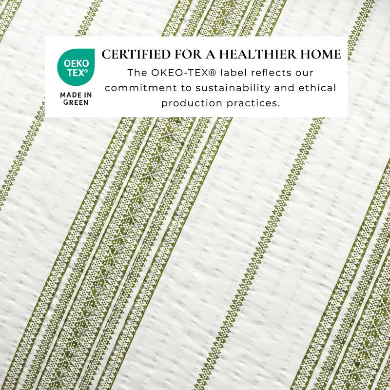 Linery & Co. Farmhouse Stripe Microfiber Quilt Set With Shams.