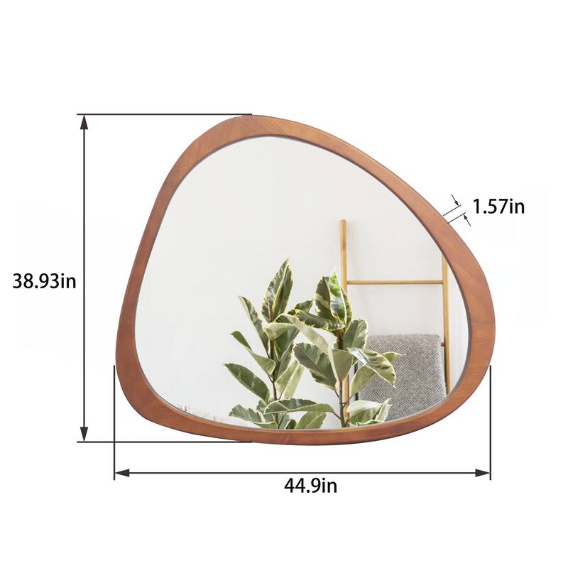 Solid Wood Mirror Asymmetrical Wall Mirror