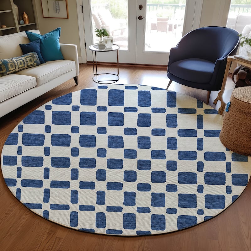 Machine Washable Indoor/ Outdoor Chantille Contemporary Geo Rug
