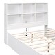 preview thumbnail 8 of 13, Full Size Platform Bed with Storage Headboard, Charging Station, 2-Drawers, Solid Pine Wood Bed Frame, Easy Assembly, White