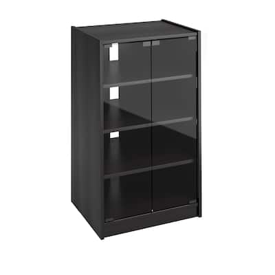Cranley 21-inch Midnight Black Wood Media Storage Cabinet