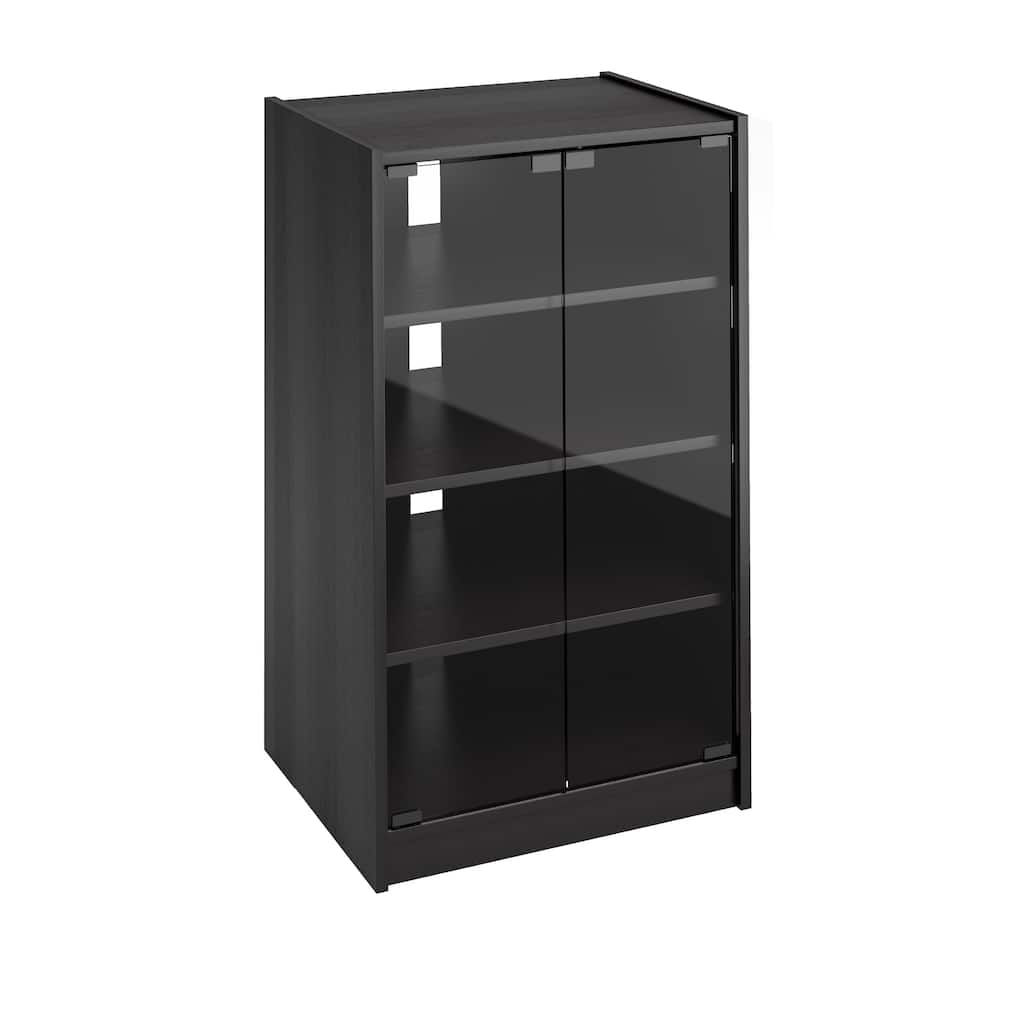 Cranley 21-inch Midnight Black Wood Media Storage Cabinet