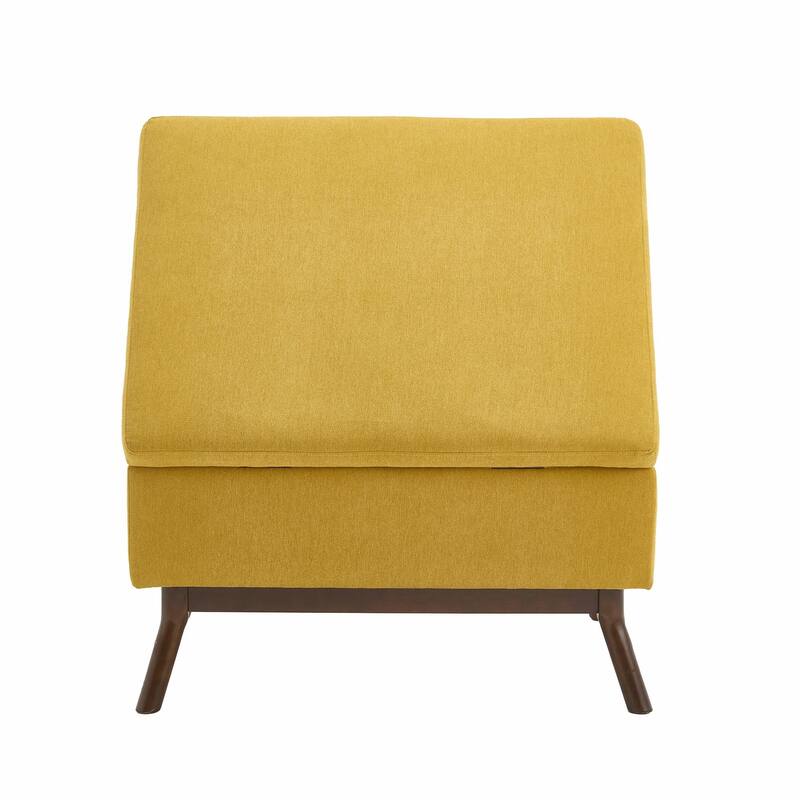 Mid-Century Modern Square Coffee Table with Storage Bench