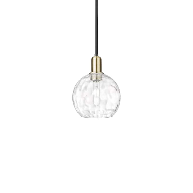 Innovations Lighting 716-1S-11-8 Athens Water Glass Pendant Athens - Black Antique Brass / Clear Water Glass