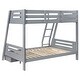 preview thumbnail 5 of 8, Trisha Grey 2-drawer Wood Twin Over Full Bunk Bed