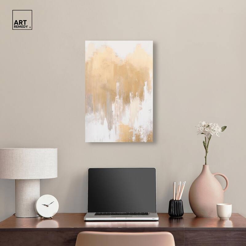 Soft Grey Glam Gold II Canvas by Art Remedy, Gallery Wrapped