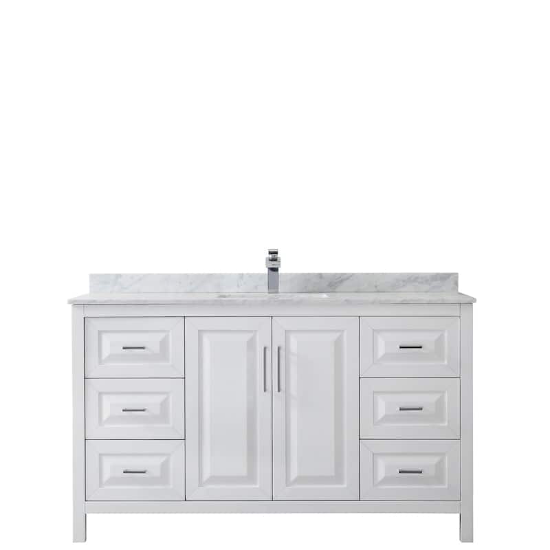 Daria 60-inch Single Vanity, Marble Top, No Mirror