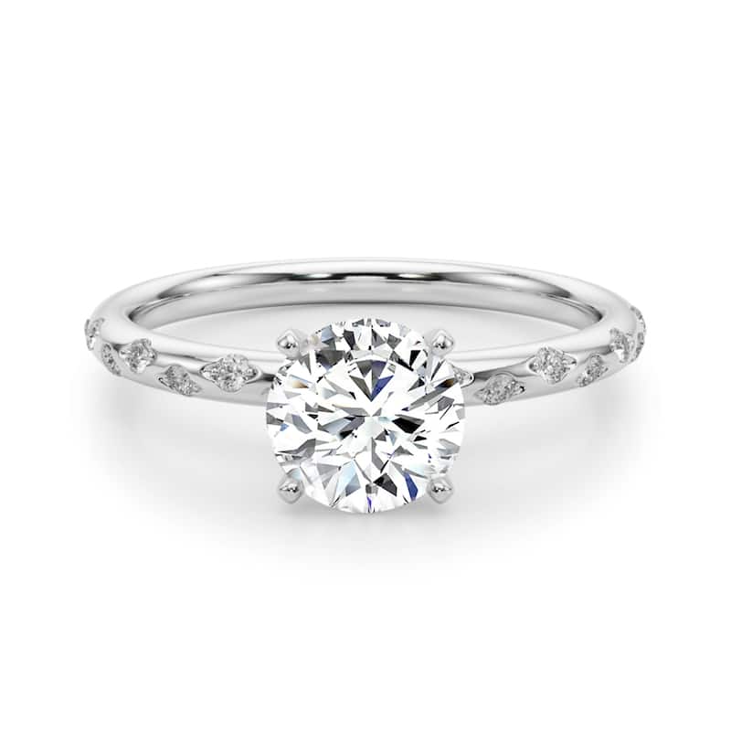 Auriya 14k White Gold Lab Grown Round Diamond Engagement Ring 0.50 to 5.00 ct. tw. (F-G VS)