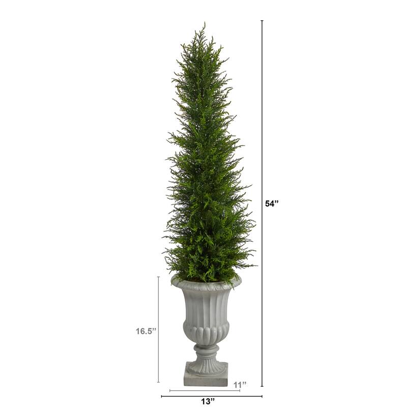 Nordic Artificial Tree with Urn - 4.5ft Indoor Outdoor Decorative Tree - Green - 31-40 Inches