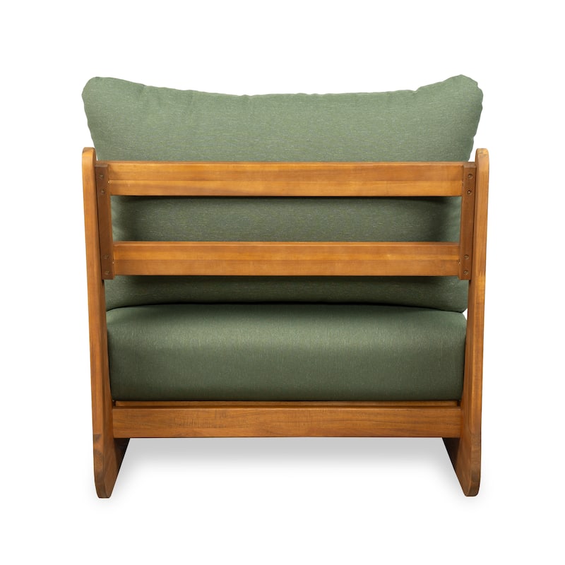 Roomfitters Outdoor Acacia Wood Patio Club Chair with Cushion