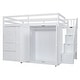 preview thumbnail 27 of 38, Full Size Wood Loft Bed With Built-in Wardrobes,Cabinets and Drawers