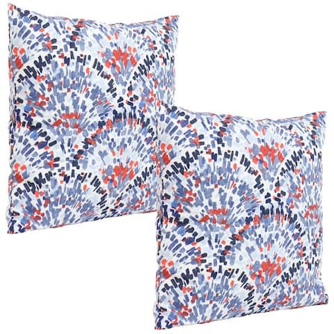 Sunnydaze 2 Square Outdoor Throw Pillow Covers - 17-Inch