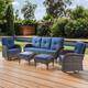 Option Brown Wicker / Blue Cusion
