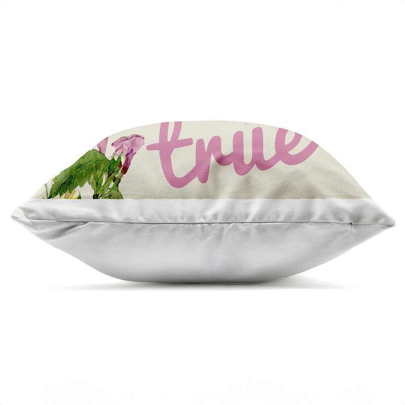 Stupell Dreams Come True with Florals Printed Outdoor Throw Pillow Design by Kim Allen