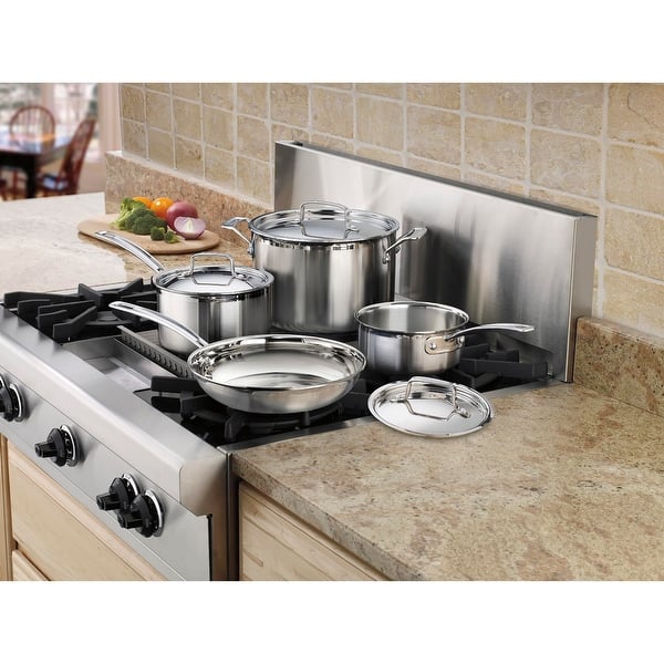 Cuisinart - MultiClad Pro 7-Piece Cookware Set - Stainless-Steel