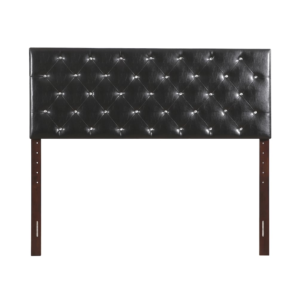 Adjustable Height Faux Leather Queen Bed Headboard with Tufted Design, Multiple Colors