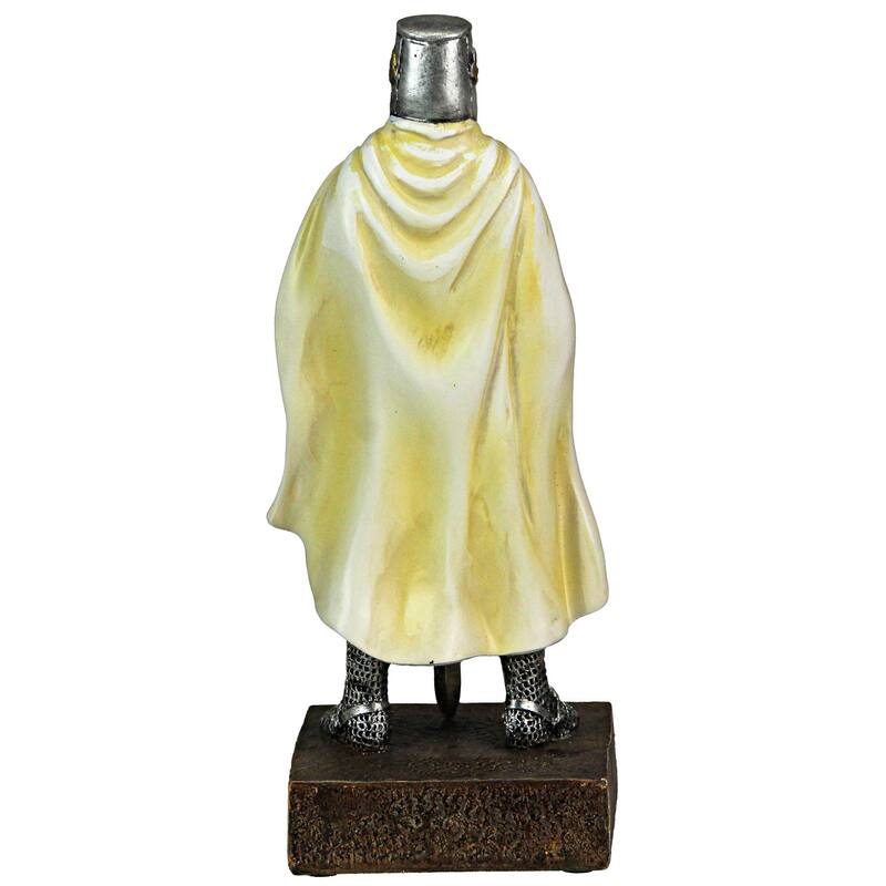Medieval Templar Knight In Battle Holding Sword Armor Statue - 10 X 3 X 3.5 inches