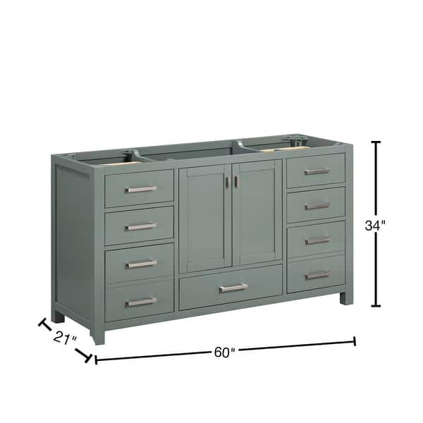 dimension image slide 0 of 2, Avanity Modero 60 in. Single Bathroom Vanity Cabinet - 60"W x 21"D x 34"H
