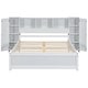 preview thumbnail 29 of 28, Full Size Platform Bed with Storage Headboard, 3 Shelves, 2 Side Lockers, Solid Pine Wood Frame, No Box Spring Required, Grey